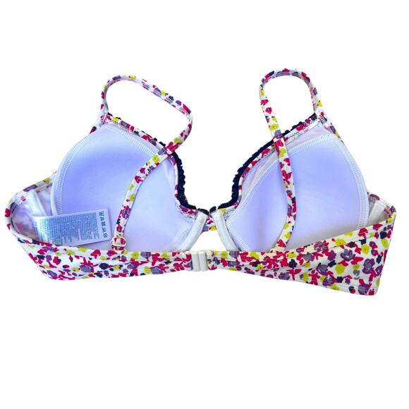 Boden Floral Ruffle Bikini Set | Sz 36B top, 8 bottoms | Blue, Purple, Yellow - Picture 6 of 12